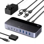 USB-C l&uuml;liti UGREEN, 10 Gb/s, 2 sisendit, 7 v&auml;ljundit, kaugjuhtimispuldiga, sobib Mac Mini M4-le