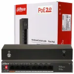 V&otilde;rgukommuter DAHUA SF1008LP, 8 PoE porti, 1,8 Gbps, 60W, RJ45, Watchdog