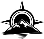 Auto kleebis COMPASS MOUNTAINS, 16 x 18,1 cm, taustata