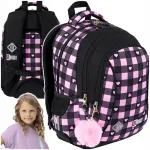 20L ST.RIGHT BP-26 Pink Chessboard kooliseljakott, kolme sektsiooniga