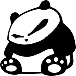 Auto kleebis MISIO PANDA, 12 x 12 cm, taustata