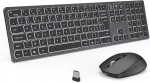 Traadita USB klaviatuur 2.4G, tumehall, prantsuse AZERTY, hiirega