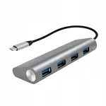 USB-C jagaja LogiLink, 4 porti, USB 3.2 Gen 1, 5 Gb/s, Thunderbolt 3, alumiinium