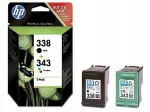 HP 338 + 343 tindikassettide komplekt, &uuml;hilduv C3180, 2575, mudelid C8765EE ja C8766EE