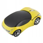 Juhtmevaba optiline hiir auto kujuga, kollane, 2.4G