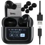 USB-C-ga mustad Bluetooth 5.4 TWS traadita k&otilde;rvaklapid