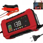 Automaatne aku laadija LCD-ga, 12V 15A, taastamisfunktsiooniga