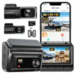 Auto kaamera DDPAI Z60T 4K esi-, tagumise ja sisesaameraga, juhtmevaba komplekti ja 64GB