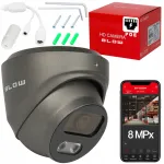 Valve kuppel-IP-kaamera POE 8MP HybridLight IR+LED GRAPHITE