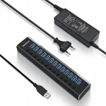 USB-jaotus toiteadapteriga, alumiinium, USB 3.0, 13 pesa, 72W