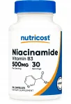 Toidulisand Nutricost Niacinamide Vitamiin B3 500 mg 30 kapslit