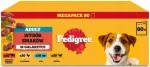 PEDIGREE koeratoit kana-, veise-, kanaliha ja kalamaitseline, 80 x 100 g kastmes