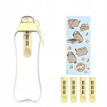 Veepudel filtriga Dafi x Pusheen Soft 0,5 l, 5 filtrit, kollased kleebised