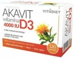 D3-vitamiin Vitadiet Akavit 4000 IU, 120 kapslit
