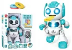 Interaktiivne sinine tantsiv robot puldiga ja kettadega
