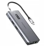 Multifunktsionaalne USB-C adapter USB-A, VGA, AUX, SD, TF, 12 &uuml;hendust