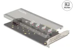PCIe 4.0 x16 adapter, 4x NVMe M.2 (Key M) jahutuse ja ventilaatoriga Delock 90079