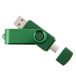 USB m&auml;lupulk 64 GB, USB 3.0/3.2, USB-C, TWISTER, tume roheline