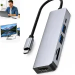 USB-C jagaja SPLITTER 6in1: HDMI 4K, 2&times; USB 3.0, SD, microSD kaardilugeja