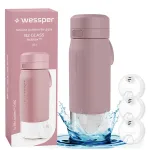 WESSPER B2 ACTITEX klaasist veepudel, 500 ml, koos 3 filtriga