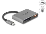 USB-C kaardilugeja Delock 91016, SD, microSD, USB-A, 10 Gbps, 85 W