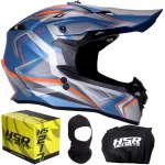 Motojuhi kiiver HSR HS217 S, oranž/hall, ECE 22.06, krossi/enduro/neljarattalisele