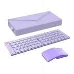 Traadita mini klaviatuur ja hiir kotiga, violetne