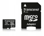 TRANSCEND 8GB micro SD HC U1 600x 90MB/s MLC NAND m&auml;lukaart