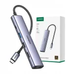 USB-C jagaja UGREEN 5in1: 5x USB, HDMI 4K, PD 100W, 20 cm