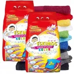 Pesupulber v&auml;rvilistele kangastele Eskimos plekieemaldajaga, 2 x 3 kg (120 pesukorda)