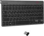 Juhtmevaba mini membraan klaviatuur ZIENSTAR, 2.4GHz, QWERTZ, kleepsudega