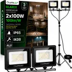 LED ehitusprožektor statiivi ja 2x 100W v&otilde;imsusega