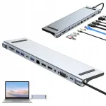 HUB adapter 12-&uuml;hes USB-C, HDMI 4K, SD kaardilugeja, s&uuml;learvutile ja MacBookile