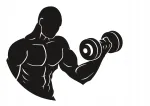 Kleebis autole, kiivrile v&otilde;i s&uuml;learvutile &bdquo;Bodybuilder Fitness Gym&ldquo;, 15 x 18,5 cm