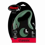 Automaatne Flexi New Classic L rihm koertele, 5 m, kuni 50 kg, oliiviv&auml;rvi