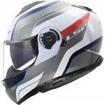 LS2 FF908 Strobe II Monza mootorratturi kiiver, valge/sinine/punane, XXL