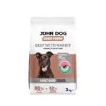 John Dog kuivtoit vasikaliha ja j&auml;neselihaga keskmiste t&otilde;ugude koertele, 3 kg