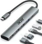 Alumiiniumist USB C multifunktsionaalne adapter Acer, sobib MacBookile