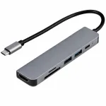 USB-C hub, 2 x USB 3.0, HDMI, USB-C PD, SD, microSD kaardipesad, hall