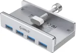 USB 3.0 jagaja klambriga, 4 &uuml;hendust, alumiinium, 5Gbps