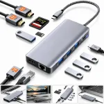 NOVOO RM11 PRO USB-C dokk, 11 porti, 4K HDMI, Ethernet, 100W