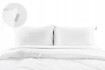 Hotellipesukomplekt, valge, 200x220 cm, 2 padjap&uuml;&uuml;r 70x80 cm, 100% puuvill, 150 g/m&sup2;, lukkudega