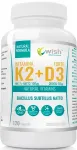 Vitamiinid K2+D3 forte tabletid luudele ja immuunsusele WISH, 120 tk
