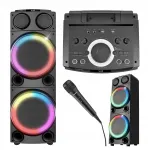 Kaasaskantav "Toshiba" Bluetooth k&otilde;lar, 200 W, v&otilde;imas bass, LED-valgustus, karaokepeodele