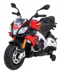 Laste elektrimootorratas Aprilia Tuono V4, punane, MP3 puldiga