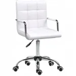 Kontoritool HOMCOM, valge, reguleeritava k&otilde;rgusega, 52,5x54x84-99 cm