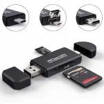 M&auml;lukaardilugeja HUB 5 &uuml;hes, USB 2.0, USB-C, MicroUSB, SD, SDXC, MicroSD, SDHC