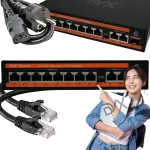 PoE l&uuml;liti, 8 Fast Ethernet PoE ja 2 SFP (1Gbps) porti kaameratele