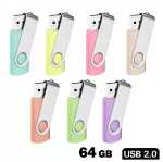 USB m&auml;lupulk 64GB 2.0 Twister, 7 pastelse tooniga