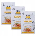 BRIT CARE HairCare kuivtoit kassidele kanaga ja l&otilde;hega, 3 x 400 g